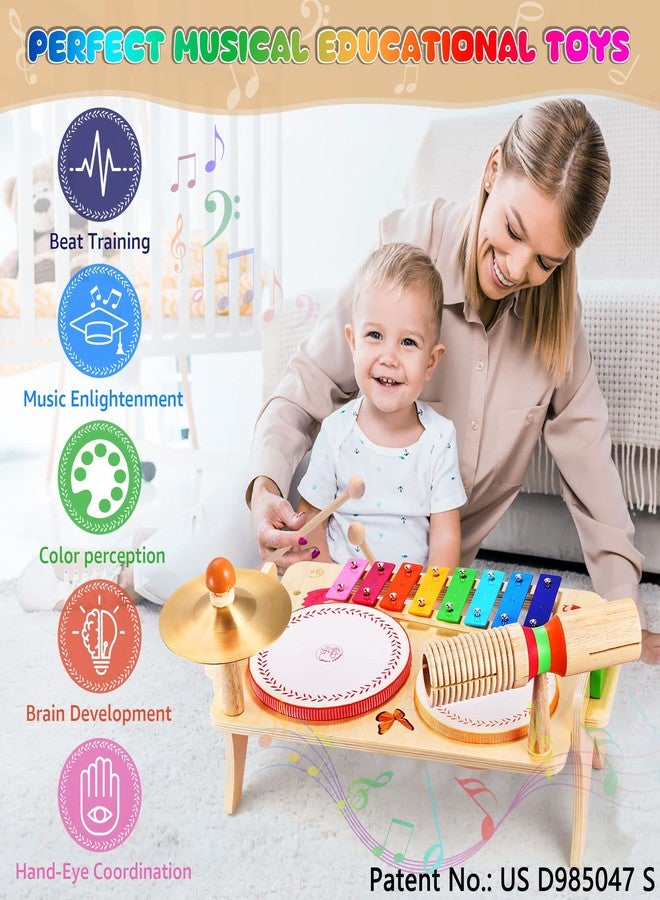 Wingyz Kids Drum Set for Toddlers Baby Music Instruments 7 in 1 Montessori Preschool Musical Toys Children Drum kit Xylophone Tambourine Birthday Gifts for Boys and Girls - Image 2